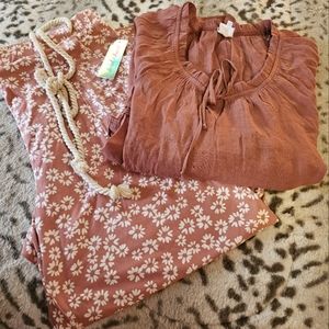 Mauve and white XL outfit